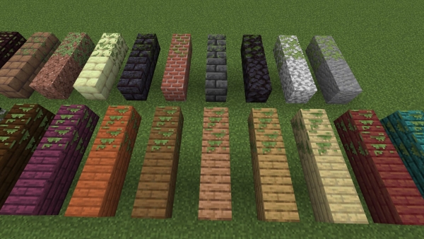 All new mossy block variants (screenshot 2)