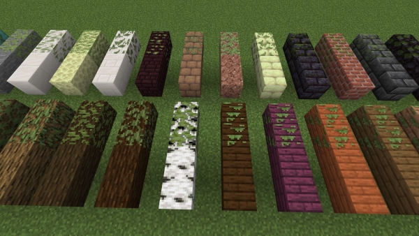 All new mossy block variants (screenshot 3)
