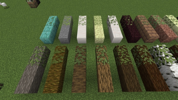 All new mossy block variants (screenshot 4)