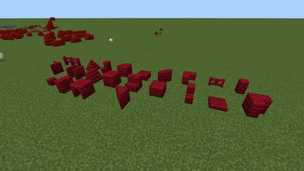 All red planks blocks