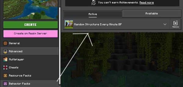 Activation of the addon (screenshot 1)