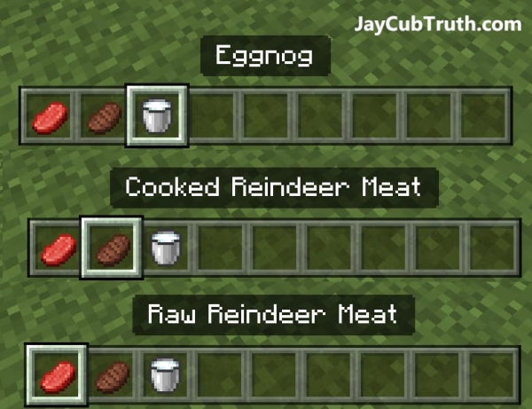 Eggnog, Cooked and Raw Reindeer Meat