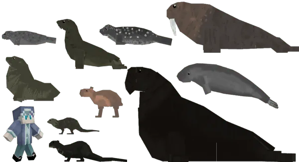 Semi Aquatic Mobs Variants and Player