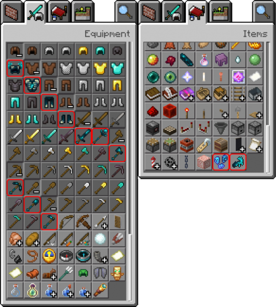 Warden Equipment, Armor and Tools in the Inventory