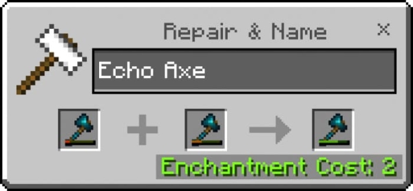 Repairing Echo Axe with the Same Item