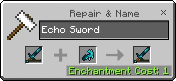 Repairing Echo Sword with Warden Tendrils