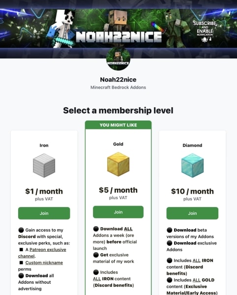 Noah22nice patreon page