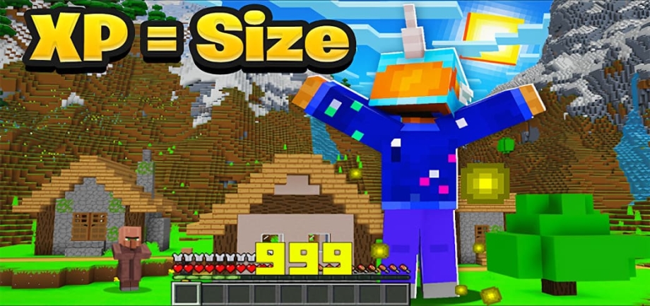 Thumbnail: Minecraft, But Your Xp Equals Your Size (Add-On)