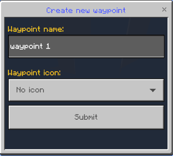 Creating New Waypoint: List of Icons