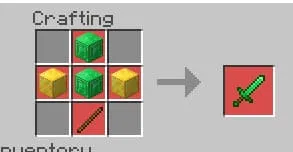 Craft recipe for Emerald sword.