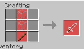 Craft recipe for Glass sword.