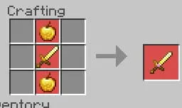 Craft recipe for Golden sword of regeneration.