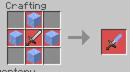 Craft recipe for Icy iron sword.