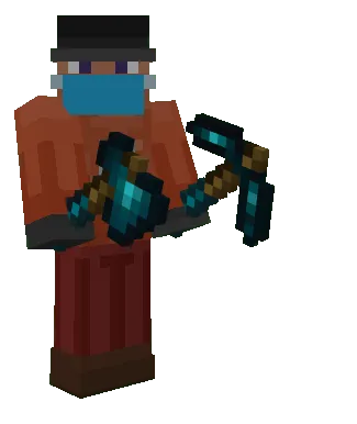 Equipped Tools: Echo Axe & Pickaxe