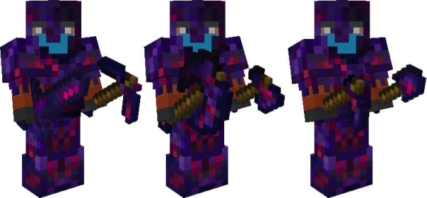Equipped Glowing Obsidian Armor