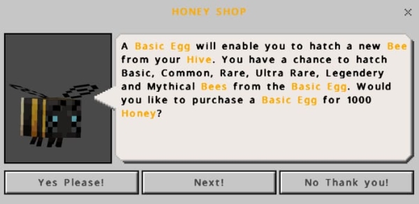 Honey Shop UI (screenshot 2)