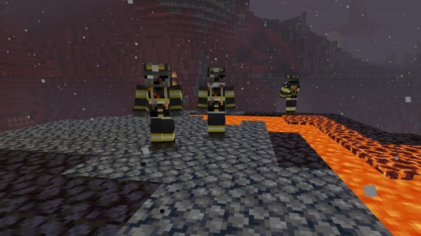 Firefighter zombies in Basalt Deltas biome