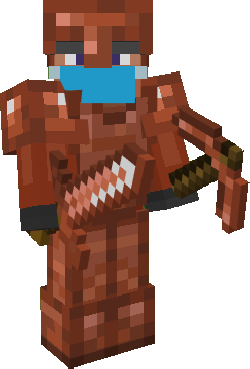 Equipped Normal Copper Armor with Sword and Pickaxe