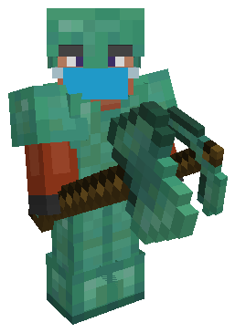 Equipped Oxidized Copper Armor with Hammer and Pickaxe