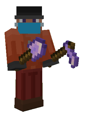 Equipped Amethyst Shovel and Hoe