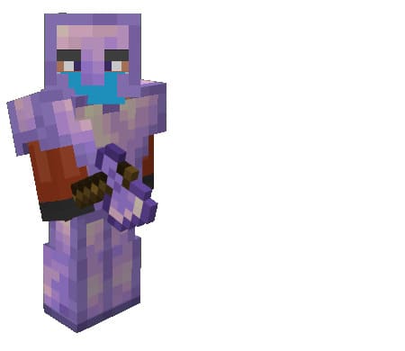 Equipped Amethyst Armor with Amethyst Axe