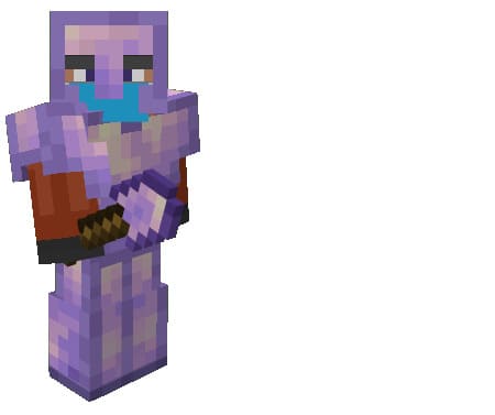 Equipped Amethyst Armor with Amethyst Shovel