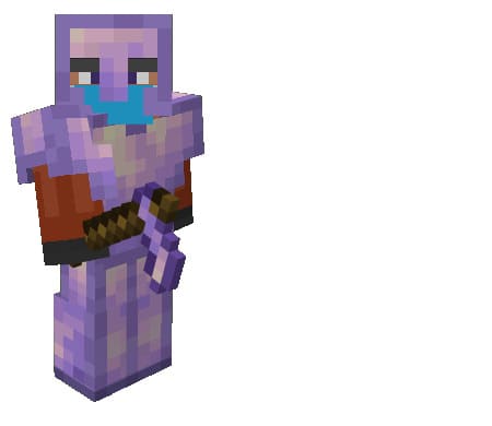 Equipped Amethyst Armor with Amethyst Hoe