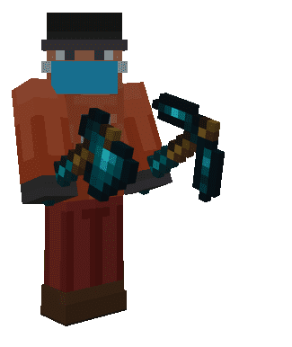 Equipped Echo Axe and Pickaxe