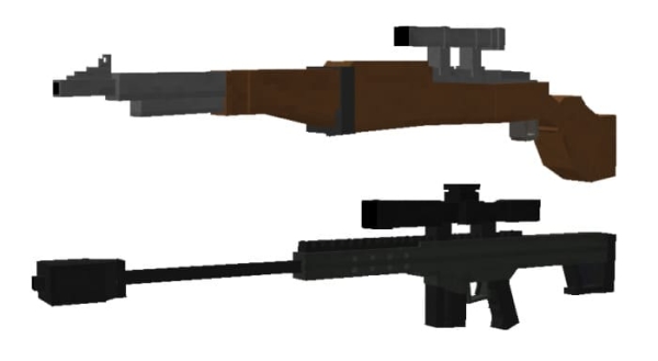 Springfield and Barrett M82A1 guns