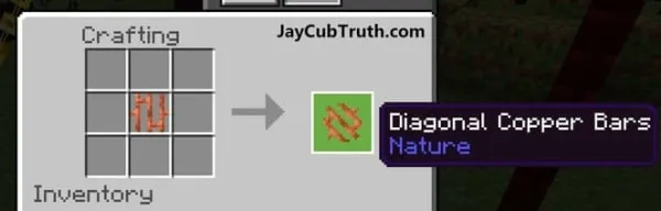 Diagonal Copper Bars Recipe