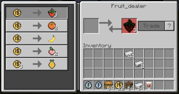 Interface of Fruit table.