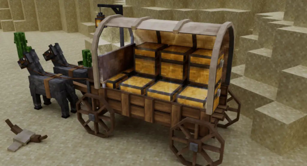Horse Wagon with a Chests