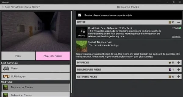 Addon installation screenshot.