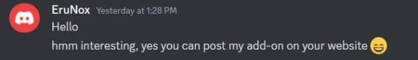 EruNox permission for ModBay