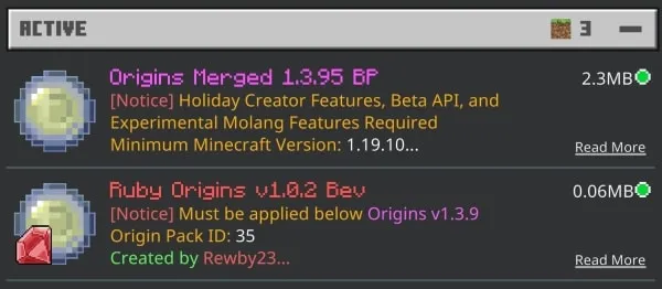 Origin Addon activated