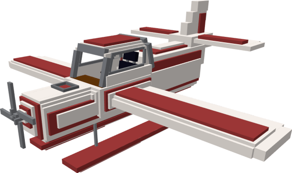 Red and white Single-Seat plane