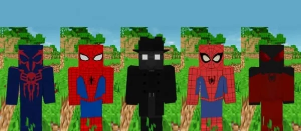 Screenshot with spiderman suits 3.