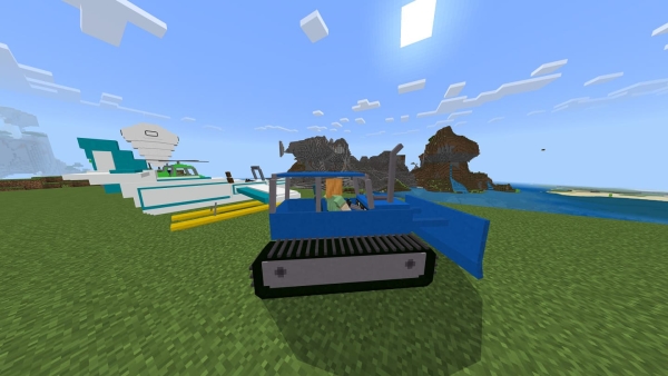 Screenshot of the blue bulldozer (first)