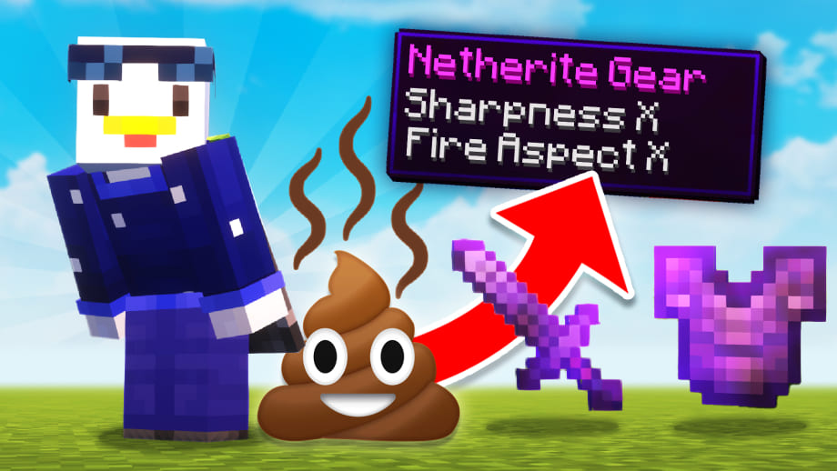 Thumbnail: Minecraft, But you POOP OP Items!