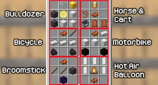 Transport recipes (screenshot 1)