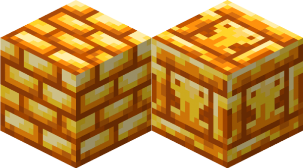 Honey bricks and Chiseled honey bricks