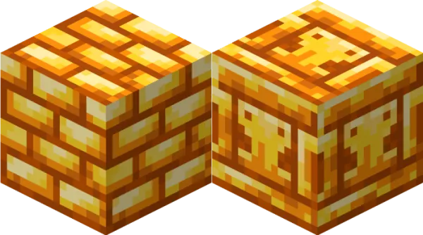 Honey bricks and Chiseled honey bricks