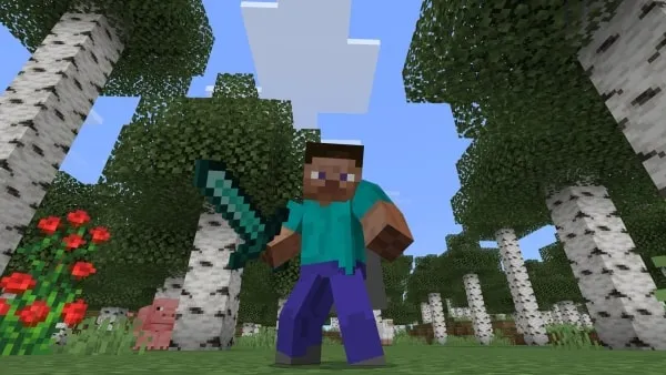 Sneak with Diamond Sword