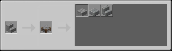 Stonecutter Recipes from Andesite Stairs