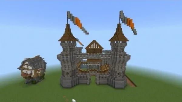 Modern house: medieval castle structure.