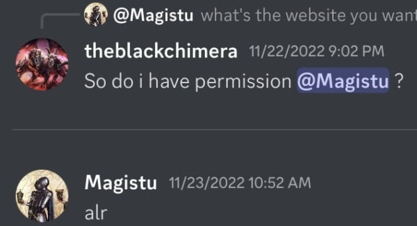 Permission from Magistu