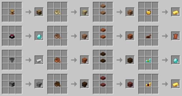 Recipes in Uncrafting Table (screenshot 1)