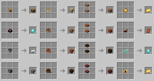 Recipes in Uncrafting Table (screenshot 1)