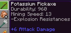 Potassium Pickaxe description