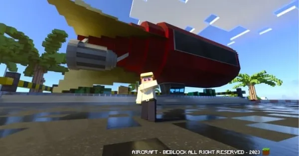 A player near a red airship